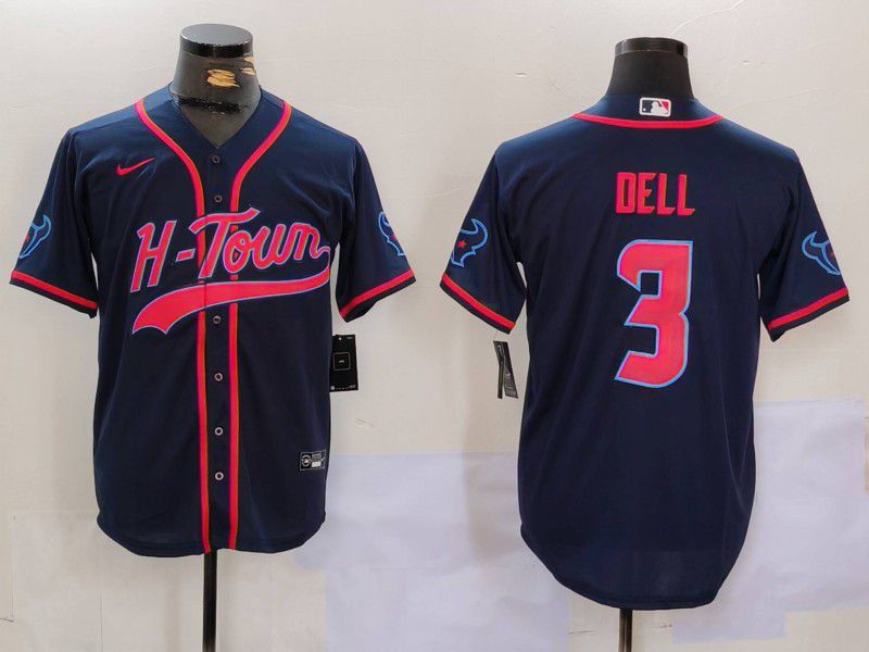 Men Houston Texans #3 Dell Blue Second generation joint name 2024 Nike Limited NFL Jersey style 3->kansas city chiefs->NFL Jersey